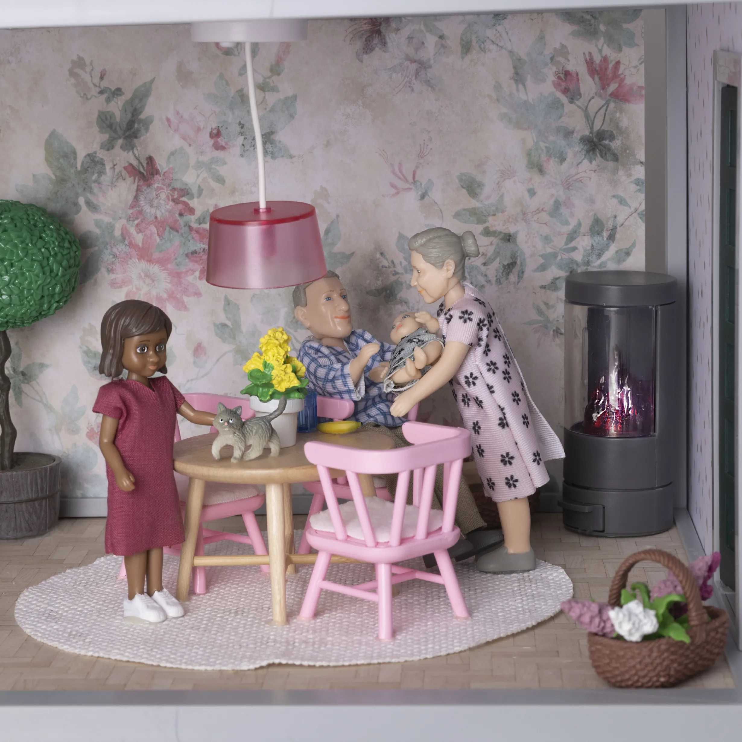LUNDBY DOCKHUSMÖBLER MATGRUPP LJUSROSA