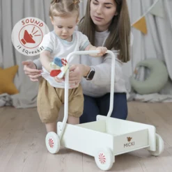 MICKI LÄRA-GÅ-VAGN CREAM WHITE