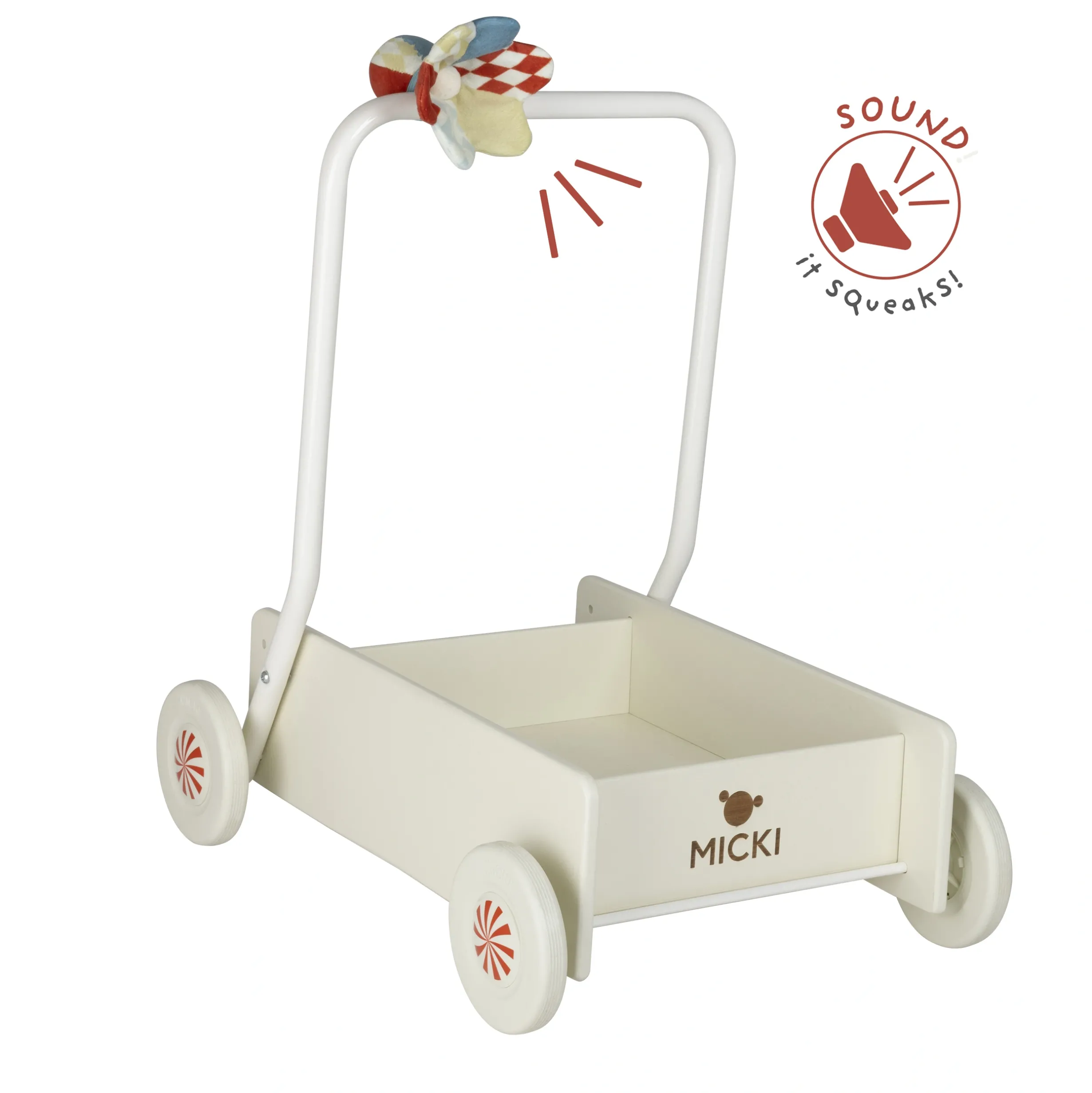 MICKI LÄRA-GÅ-VAGN CREAM WHITE
